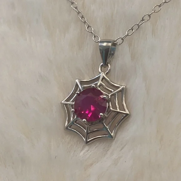 Spiderweb Ruby Pendant - Picture 2 of 6